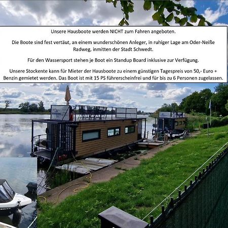 Hausboote Unteres Odertal Hausboot Kranich Hotel Schwedt Exterior foto